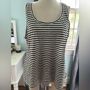 Madewell navy and white stripe cotton tank top L
